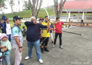 Gubernur Sultra dan Ketua DPRD Latihan Bersama Para Atlet Panahan Sebelum Kejuaraan