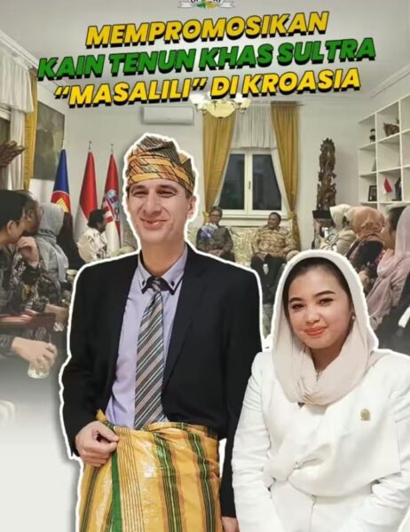 Senator DPD RI Asal Sultra Wa Ode Rabia Al Adawia Ridwan Promosikan Kain Tenun Masalili Kabupaten Muna di Kroasia