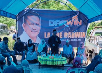 Silahturahmi di Desa Kasimpa Jaya, La Ode Darwin Disambut Ratusan Warga