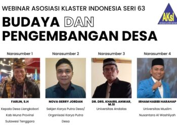 Kades Liangkobori Farlin, SH jadi pemateri dalam Webinar “Budaya dan Pengembangan Desa” yang Digelar Asosiasi Klaster Indonesia (AKSI)