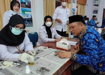 Skrining Narkoba, Bupati dan ASN Pemkab Konawe Utara Jalani Tes Urine