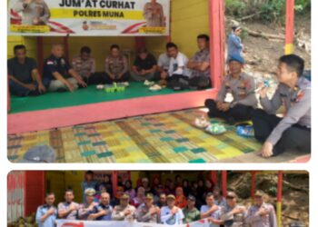 Polres Muna Laksanakan Jum’at Curhat di Desa Banggai, Kecamatan Duruka yang merupakan Desa Binaan Universitas Karya Persada Muna