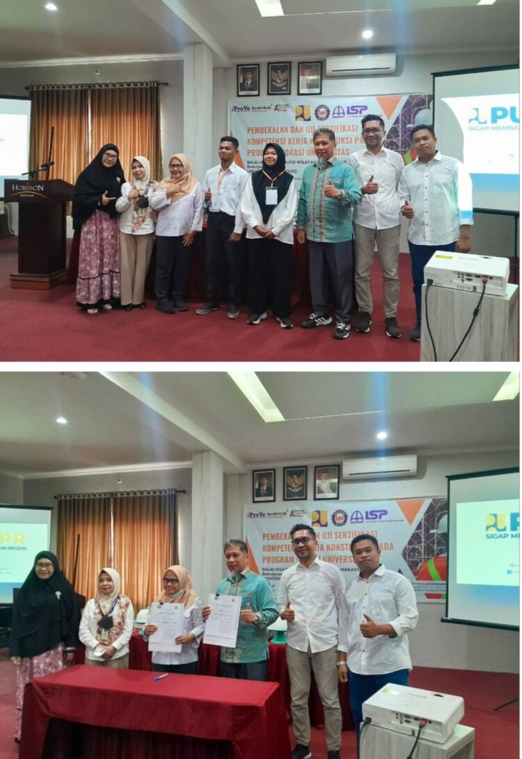 Fakultas Teknik UHO Bekerja Sama Dengan Balai Jasa Konstruksi Wilayah VI Makassar Gelar Pembekalan dan Uji Sertifikasi Kompetensi Kerja Konstruksi untuk Alumni