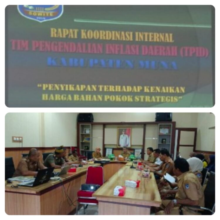 Pimpin Rapat Internal TPID, Ini Arahan Wakil Bupati Muna