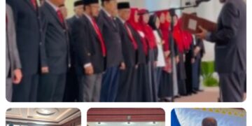 Ketua Dewan Pembina, Rektor Dan Wakil Rektor Serta Ketua Lembaga Universitas Karya Persada Muna Hadiri pelantikan pengurus APTISI Wilayah IX-C Sultra