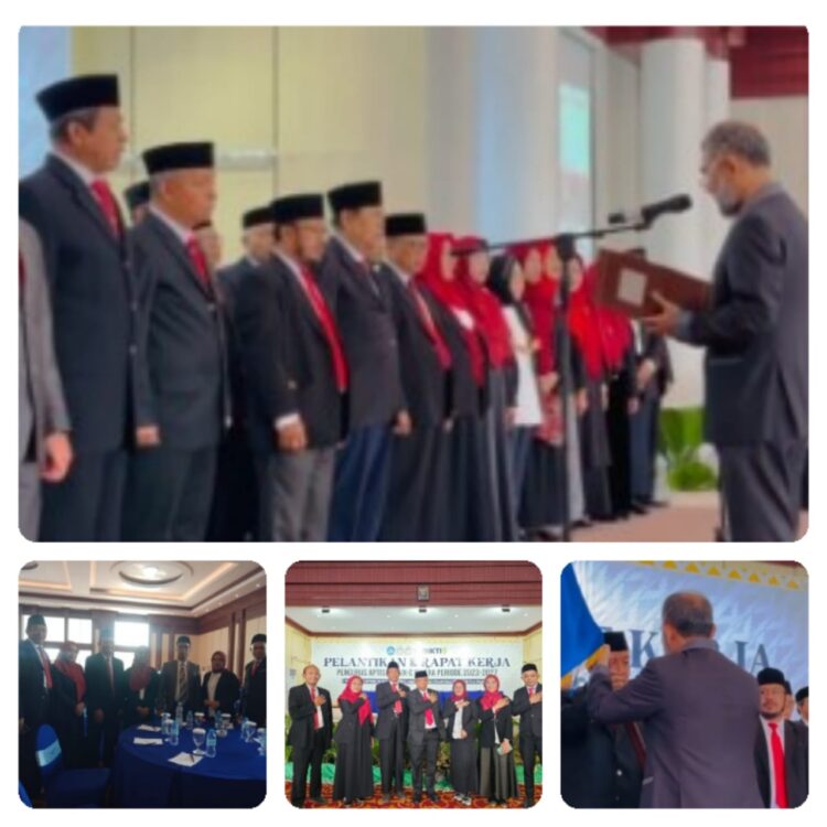 Ketua Dewan Pembina, Rektor Dan Wakil Rektor Serta Ketua Lembaga Universitas Karya Persada Muna Hadiri pelantikan pengurus APTISI Wilayah IX-C Sultra