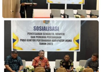 Wakil Bupati Buka Kegiatan Sosialisasi Pencegahan Sengketa, Konflik dan Perkara Pertanahan Kabupaten Muna 2023