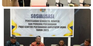 Wakil Bupati Buka Kegiatan Sosialisasi Pencegahan Sengketa, Konflik dan Perkara Pertanahan Kabupaten Muna 2023