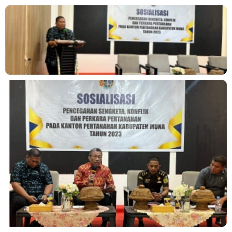 Wakil Bupati Buka Kegiatan Sosialisasi Pencegahan Sengketa, Konflik dan Perkara Pertanahan Kabupaten Muna 2023