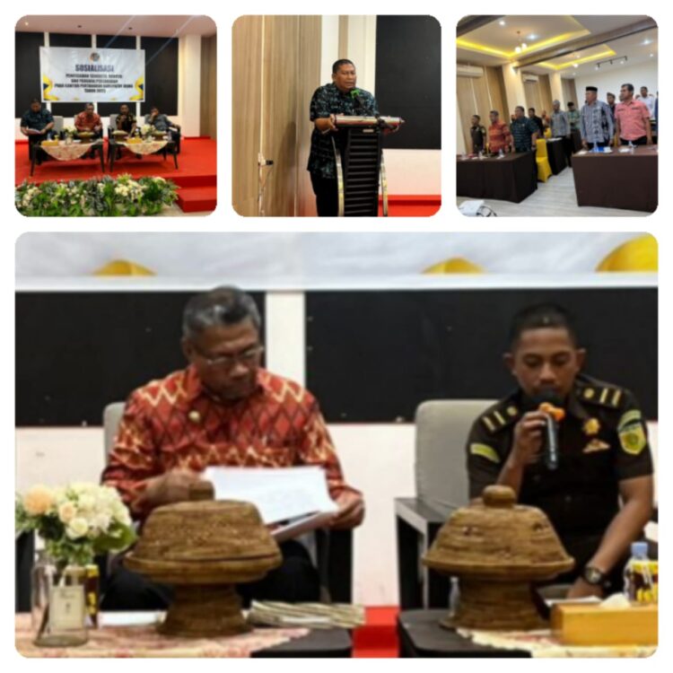 Kajari Muna jadi Pemateri dalam Sosialisasi Pencegahan Sengketa, Konflik dan Perkara Pertanahan Kabupaten Muna 2023.