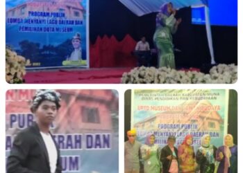 Siswa SMAN 2 Raha Juara Pertama Lomba Lagu Daerah Muna Kategori Pelajar Putra dan Putri Yang di selenggarakan oleh UPTD Museum dan Taman Budaya