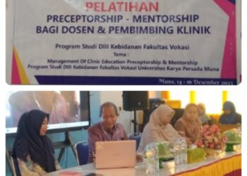 Prodi D-III Kebidanan Fakultas Vokasi, Universitas Karya Persada Muna Selenggarakan kegiatan Pelatihan Preceptorship & Mentorship bagi Dosen dan Pembimbing Klinik