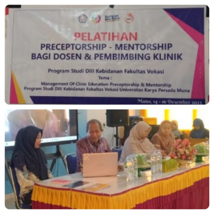 Prodi D-III Kebidanan Fakultas Vokasi, Universitas Karya Persada Muna Selenggarakan kegiatan Pelatihan Preceptorship & Mentorship bagi Dosen dan Pembimbing Klinik