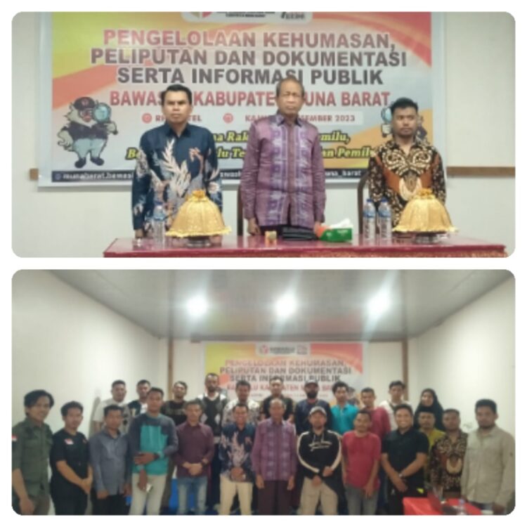 Rektor Universitas Karya Persada Muna jadi Narasumber dalam Sosialisasi Pengelolaan Kehumasan, Peliputan dan Dokumentasi serta Informasi Publik yang di Selenggarakan Bawaslu Muna Barat