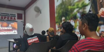 Keseruan, Pospera Sultra dan Pospera Kolaka Bersamaan Adakan Nobar Debat Cawapres Pemilu 2024