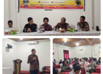 Rektor Universitas Karya Persada Muna Jadi Narasumber dalam Sosialisasi Pengawasan Partisipatif Bersama Kelompok Nelayan di Desa Lagasa yang di Selenggarakan Bawaslu Muna 