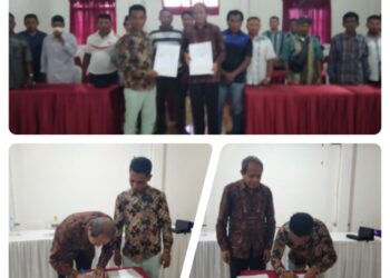 Rektor Universitas Karya Persada Muna menandatangani Nota Kerjasama dengan Pemerintah Desa Lagasa Kecamatan Duruka sebagai Desa Binaan