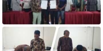 Rektor Universitas Karya Persada Muna menandatangani Nota Kerjasama dengan Pemerintah Desa Lagasa Kecamatan Duruka sebagai Desa Binaan