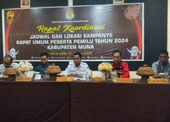 Pemkab Muna Bersama KPU, Bawaslu, Polri-TNI dan Seluruh Parpol Gelar Rakor Bahas Jadwal dan Lokasi Kampanye Peserta Pemilu 2024
