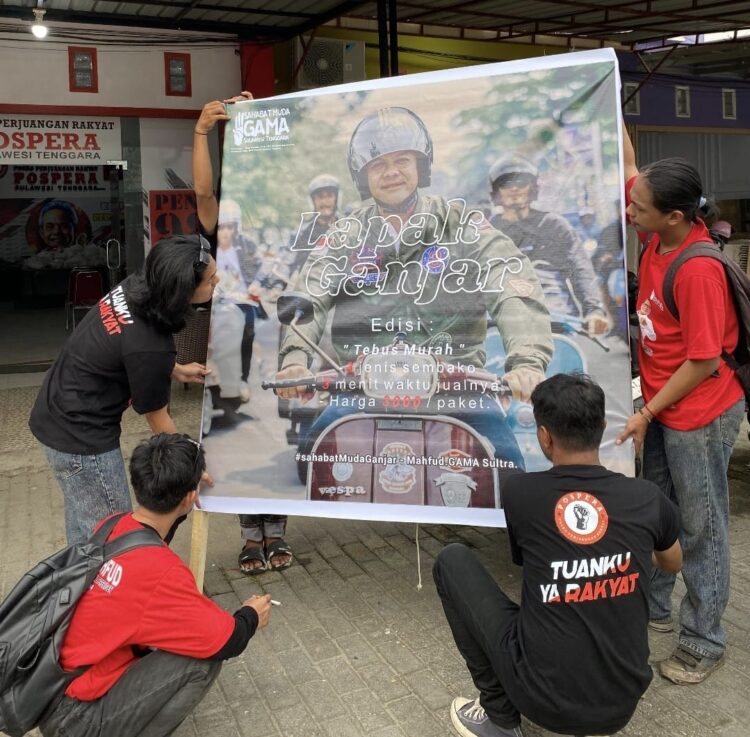 Sahabat Muda Ganjar-Mahfud Sultra Gelar Program Tebus Murah Sembako di Kota Kendari
