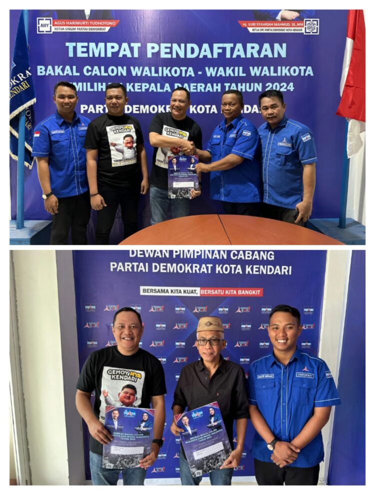 Kompak Ambil Formulir di Partai Demokrat, Asmawa Tosepu – Yudhianto Mahardika Serius Tarung Pilwali Kendari
