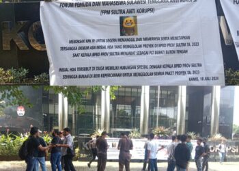Aksi di KPK RI, FPM Sultra Anti Korupsi Minta Periksa Pj Walikota Kendari ‘MY’