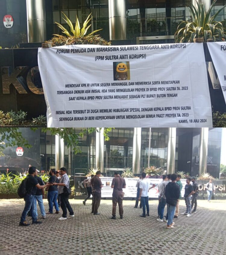 Aksi di KPK RI, FPM Sultra Anti Korupsi Minta Periksa Pj Walikota Kendari ‘MY’