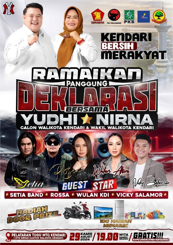 Deklarasi Yudhianto-Nirna Siap Hadirkan 7 Program Menyala untuk Kendari, Hingga Datangkan Artis Nasional serta Expo UMKM