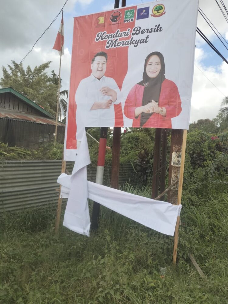 Baliho dan Banner Yudhi-Nirna Dirusak, Tim Pemenangan: Tak Surutkan Semangat Perjuangan untuk Kendari Maju, Aman, dan Bersih