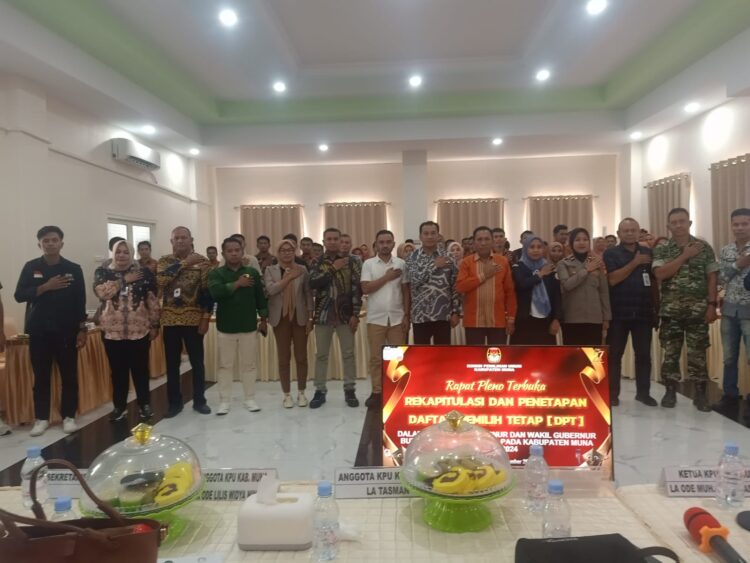 KPU Muna Gelar Rapat Pleno Terbuka Penetapan DPT untuk Pilgub dan Pilbup 2024