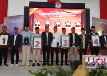 KPU Muna Gelar Pengundian Nomor Urut untuk Lima Pasangan Calon Bupati dan Wakil Bupati