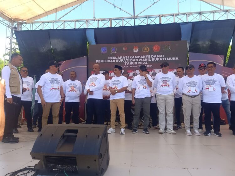 Deklarasi Kampanye Damai, KPU Muna Tekankan Kepada Paslon untuk Menjaga Kondusifitas Antar Pendukung