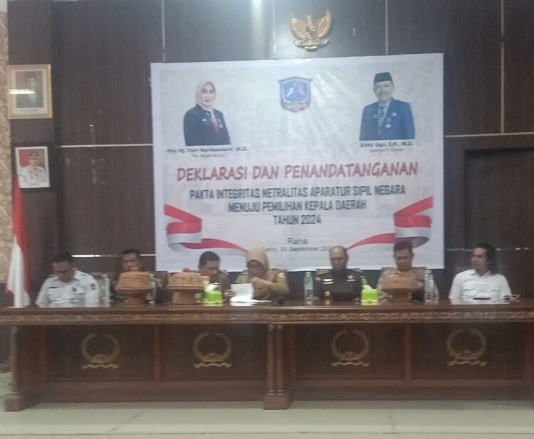 Pentingnya Menjaga Netralitas ASN Hadapi Pilkada, Pemkab Muna Deklarasi dan Penandatanganan Pakta Integritas