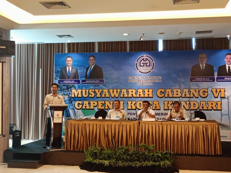 Muscab ke-VI Berjalan Sukses, Ermilian Modo Nahkodai Gapensi Kota Kendari Periode 2024-2029