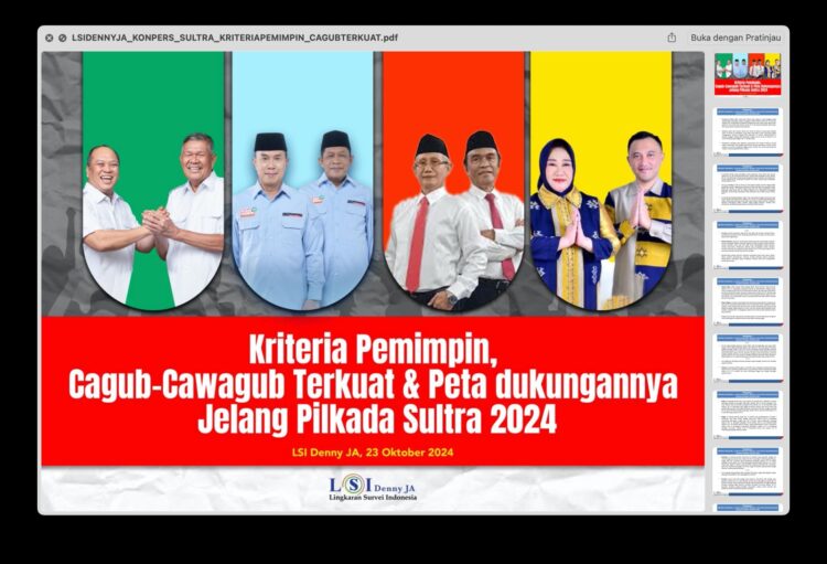 Ini Sejumlah Fakta dan Alasan Tingginya Hasil Survei Paslon ASR-Hugua di Pilgub Sultra