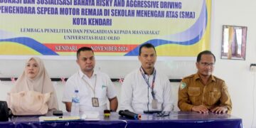Kepedulian LPPM UHO Gelar Edukasi dan Sosialisasi Tentang Bahaya Risky & Aggressive Driving Pada Pengendara Motor Remaja SMA di Sultra