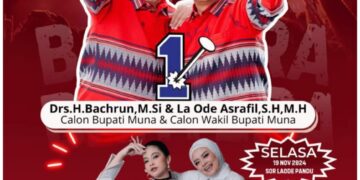 Pasangan BAHTERA Akan Gelar Kampanye Akbar Besok Dilapangan SOR La Ode Pandu Raha, Dimeriahkan Artis Ibu Kota