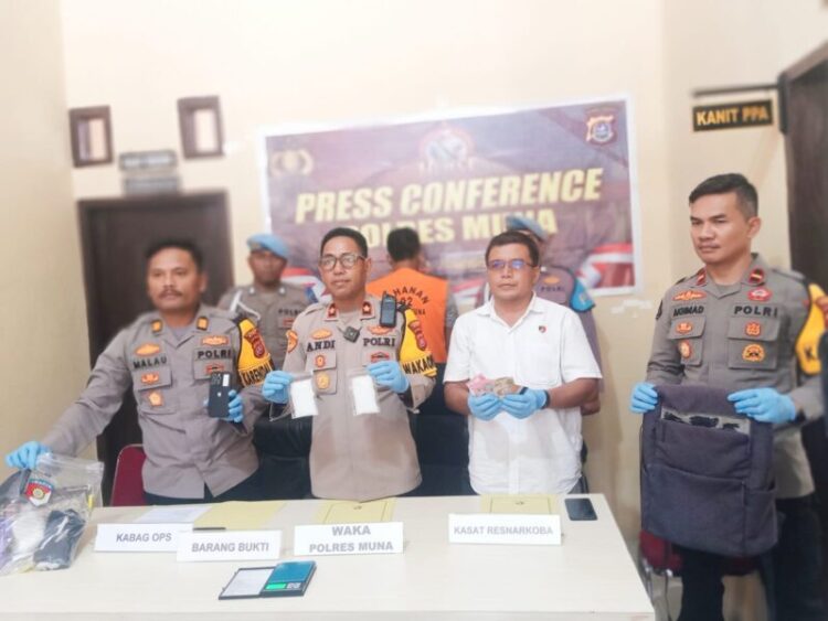 Polres Muna Berhasil Gagalkan Peredaran Sabu-sabu Seberat 104 Gram