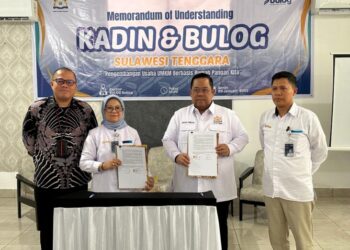 Kembangkan UMKM Berbasis Rumah Pangan Kita, Kadin dan Bulog Sultra Resmi Tandatangani MoU