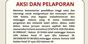 Diduga Langgar Statuta, Rektor USN Kolaka Bakal Dilaporkan ke Kemendiksainstek RI