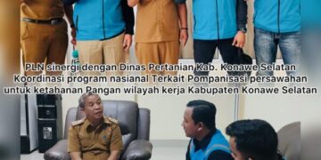PLN ULP Konsel Sinergi dengan Dinas Pertanian Koordinasi Program Nasional Pompanisasi Persawahan untuk Ketahanan Pangan
