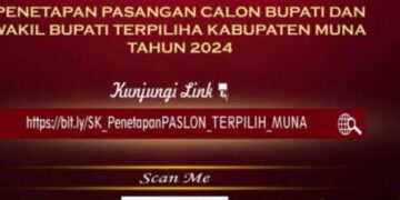 Pengumuman Hasil Rapat Pleno Penetapan Bupati dan Wakil Bupati Muna Terpilih