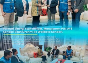 Perkuat Sinergi Stakeholder, Manajemen PLN UP3 Kendari Silahturahmi ke Walikota Kendari