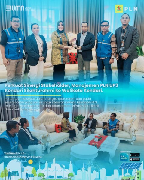 Perkuat Sinergi Stakeholder, Manajemen PLN UP3 Kendari Silahturahmi ke Walikota Kendari