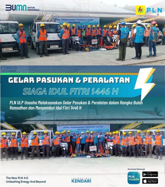 PLN ULP Unaaha Gelar Apel Siaga, Jaga Pasokan Listrik Tetap Aman dan Terkendali Jelang Idul Fitri 1446 H