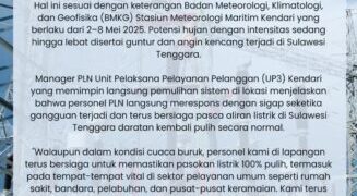 Gerak Cepat, PLN Berhasil Pulihkan 100% Kelistrikan Kendari di Tengah Cuaca Buruk