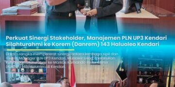 Perkuat Sinergi Stakeholder, Manajemen PLN UP3 Kendari Silahturahmi ke Korem 143 Haluoleo Kendari