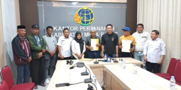 Komitmen Dalam Mewujudkan Kepastian Hukum Pertanahan, BPN Mubar : Gelar Penandatanganan Akta Perdamaian