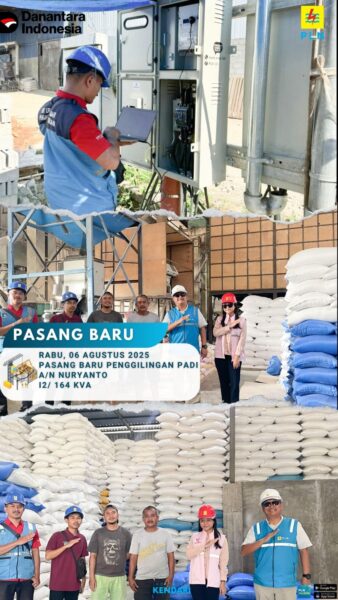PLN ULP Unaaha Lakukan Energize Pasang Baru Penggilingan Padi 164.000 VA