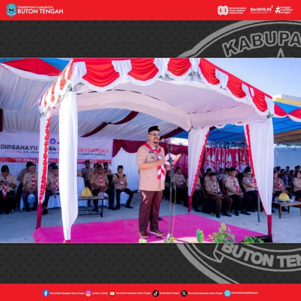 Pimpin Upacara Hari Pramuka ke-64, Bupati Buteng Azhari: Pramuka Hadir Menjaga Empat Pilar Kebangsaan